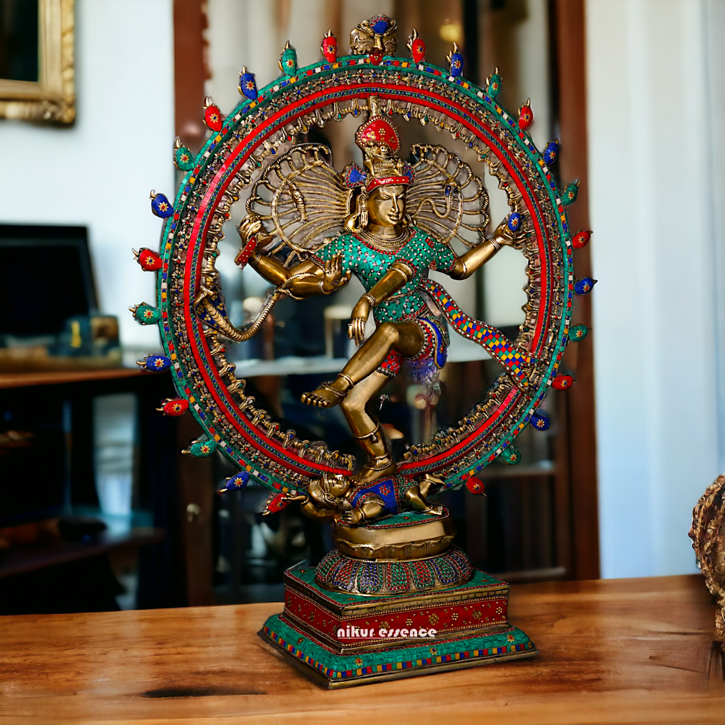 Big Nataraja Shiva dance Pital Brass Murti - 48 Inches Nikuressence