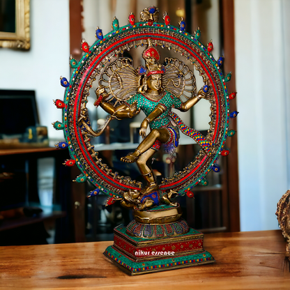 Big Nataraja Shiva dance Pital Brass Murti - 48 Inches Nikuressence