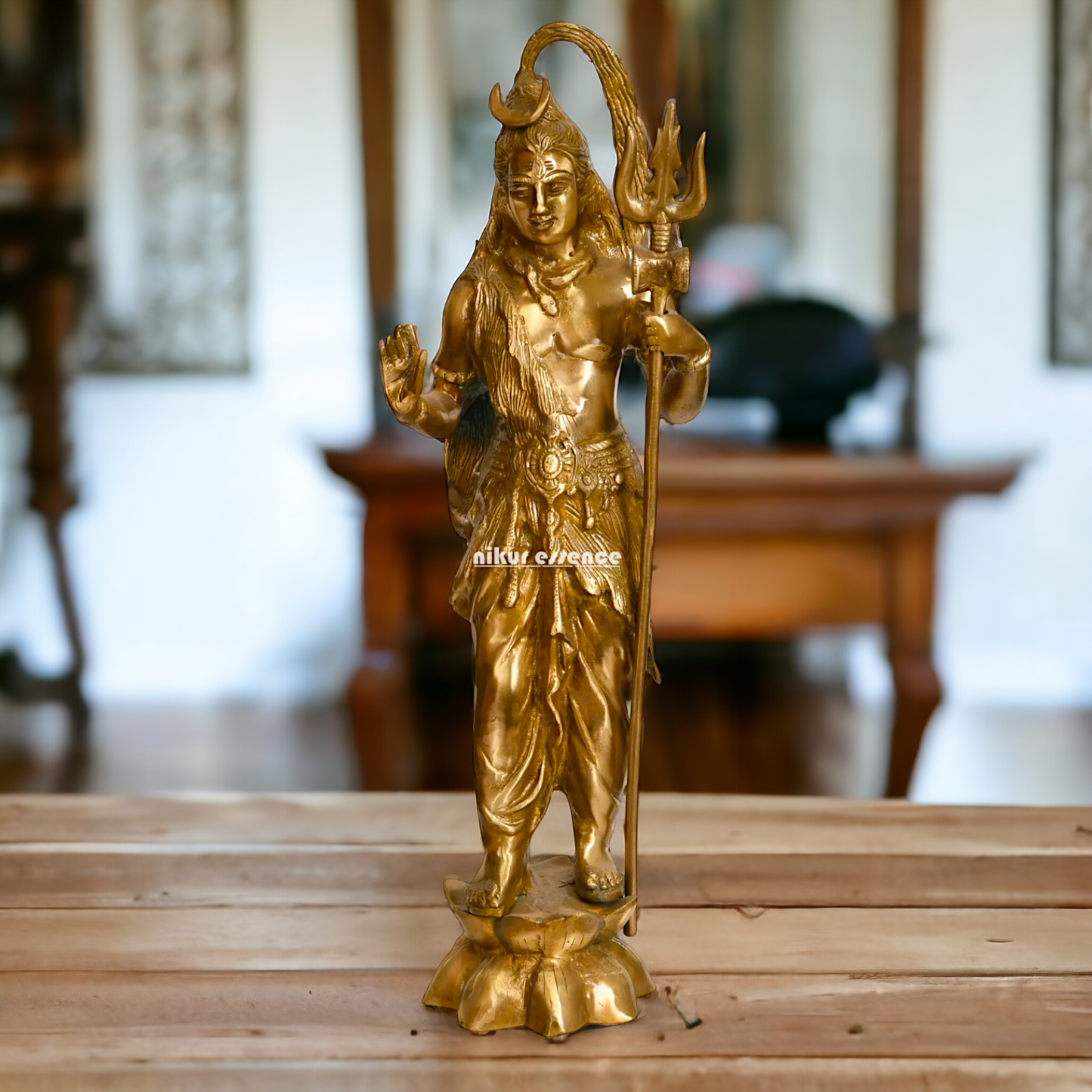 Shiva Bhagwan Standing with Blessing Pure Brass idol - 22 inches Nikuressence