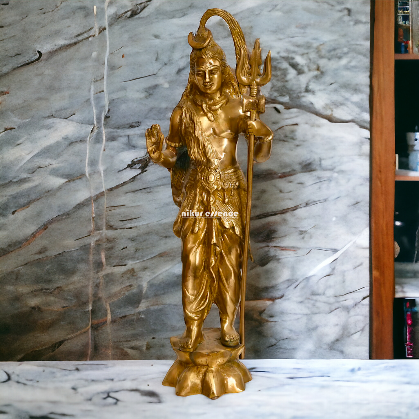 Shiva Bhagwan Standing with Blessing Pure Brass idol - 22 inches Nikuressence