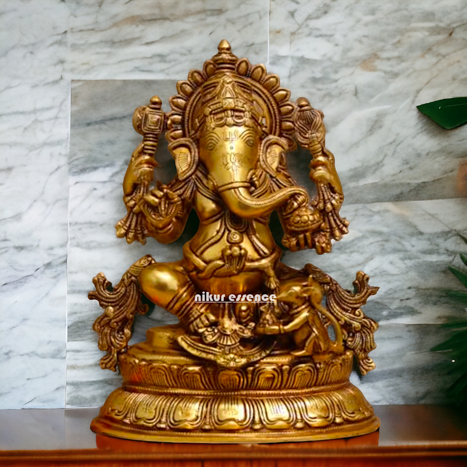 Ganesha Vinayaka pital brass idol - 16 inch Nikuressence