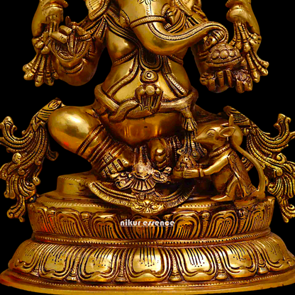 Ganesha Vinayaka pital brass idol - 16 inch Nikuressence