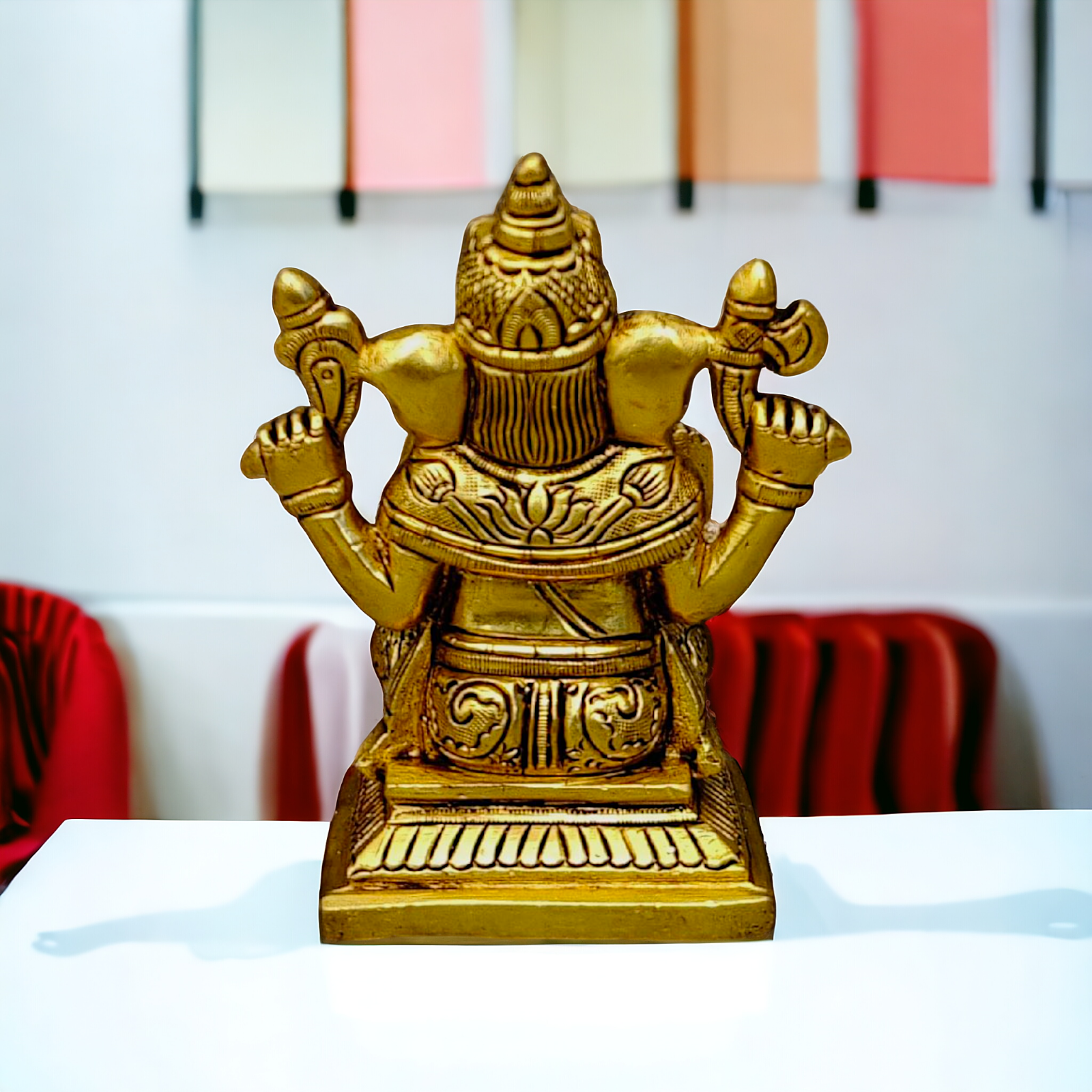 Superfine Brass Lakshmi Ganesha Sitting statue - 4 inches Nikuressence