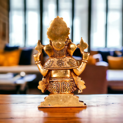 Ganesha Ganpati Pital ki Murti Brass statue - 6 inches Nikuressence