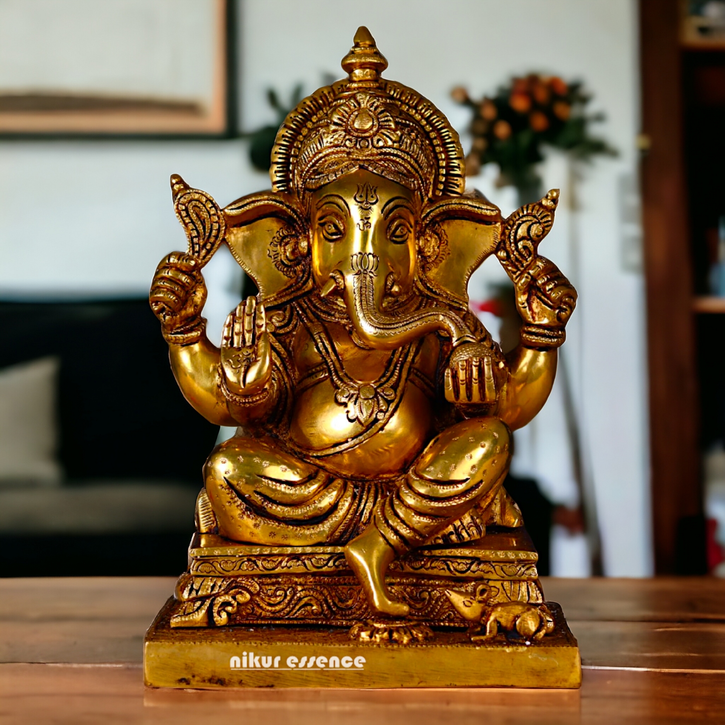 Pure Brass Ganesha Brass Murti - 12 inches Nikuressence