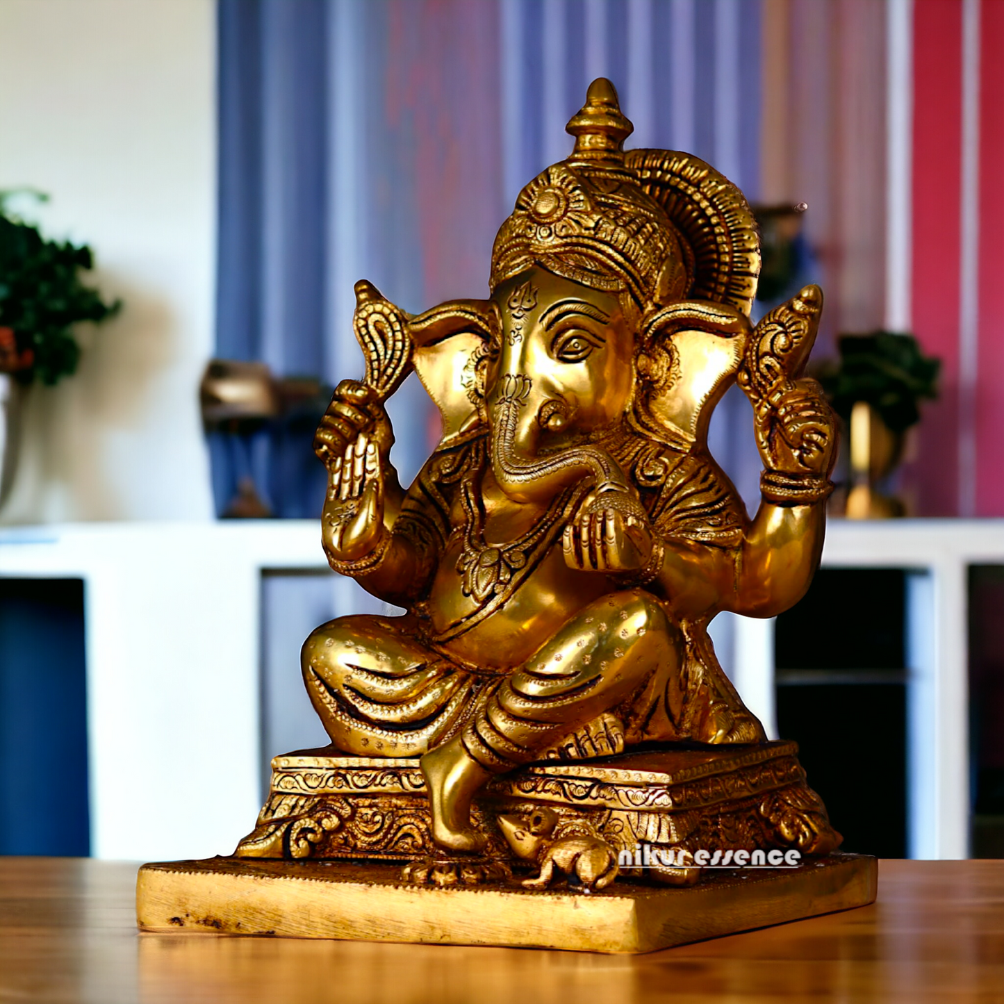 Pure Brass Ganesha Brass Murti - 12 inches Nikuressence
