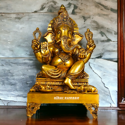 Big Ganpati Ganesha Pital Murti - 20 inches Nikuressence