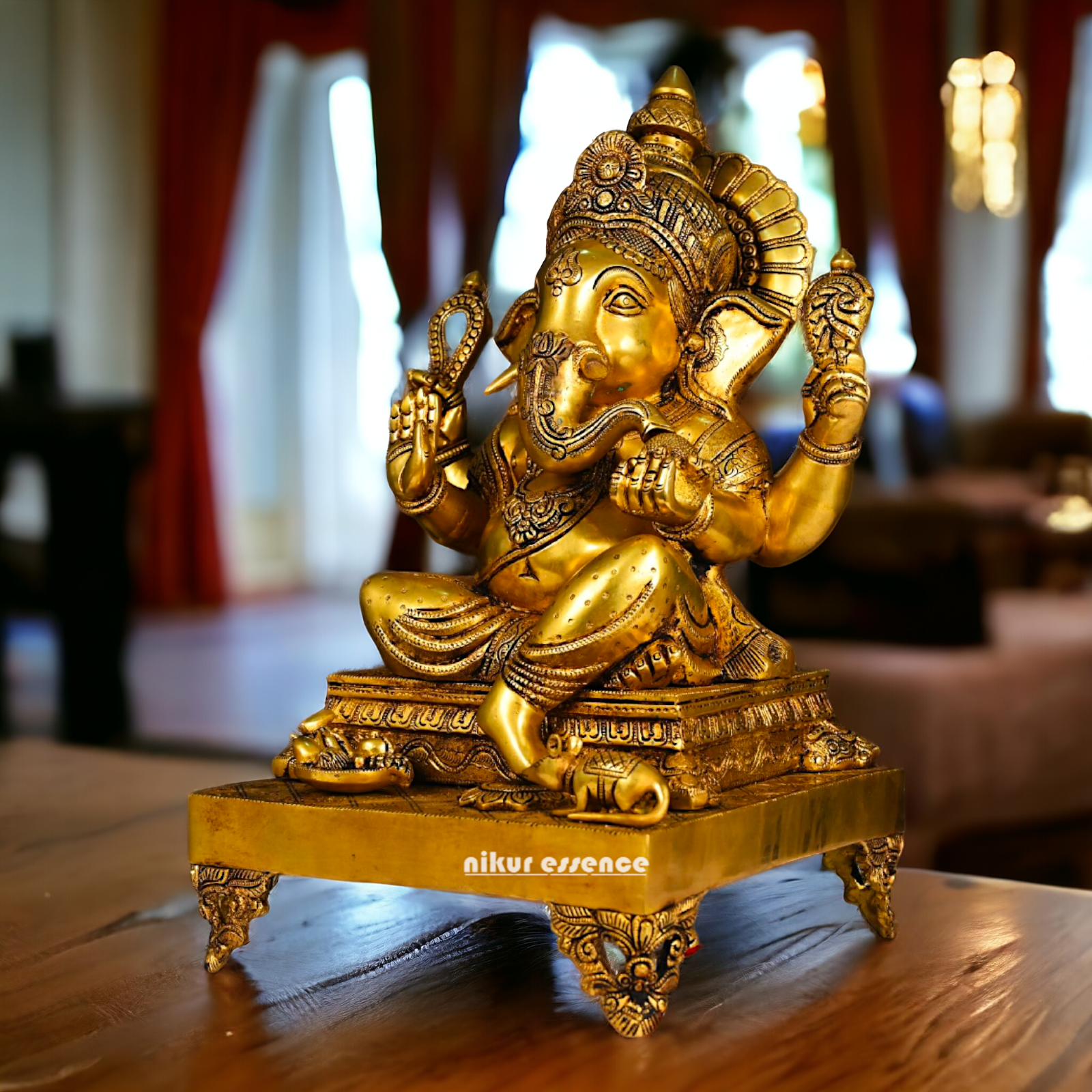 Big Ganpati Ganesha Pital Murti - 20 inches Nikuressence