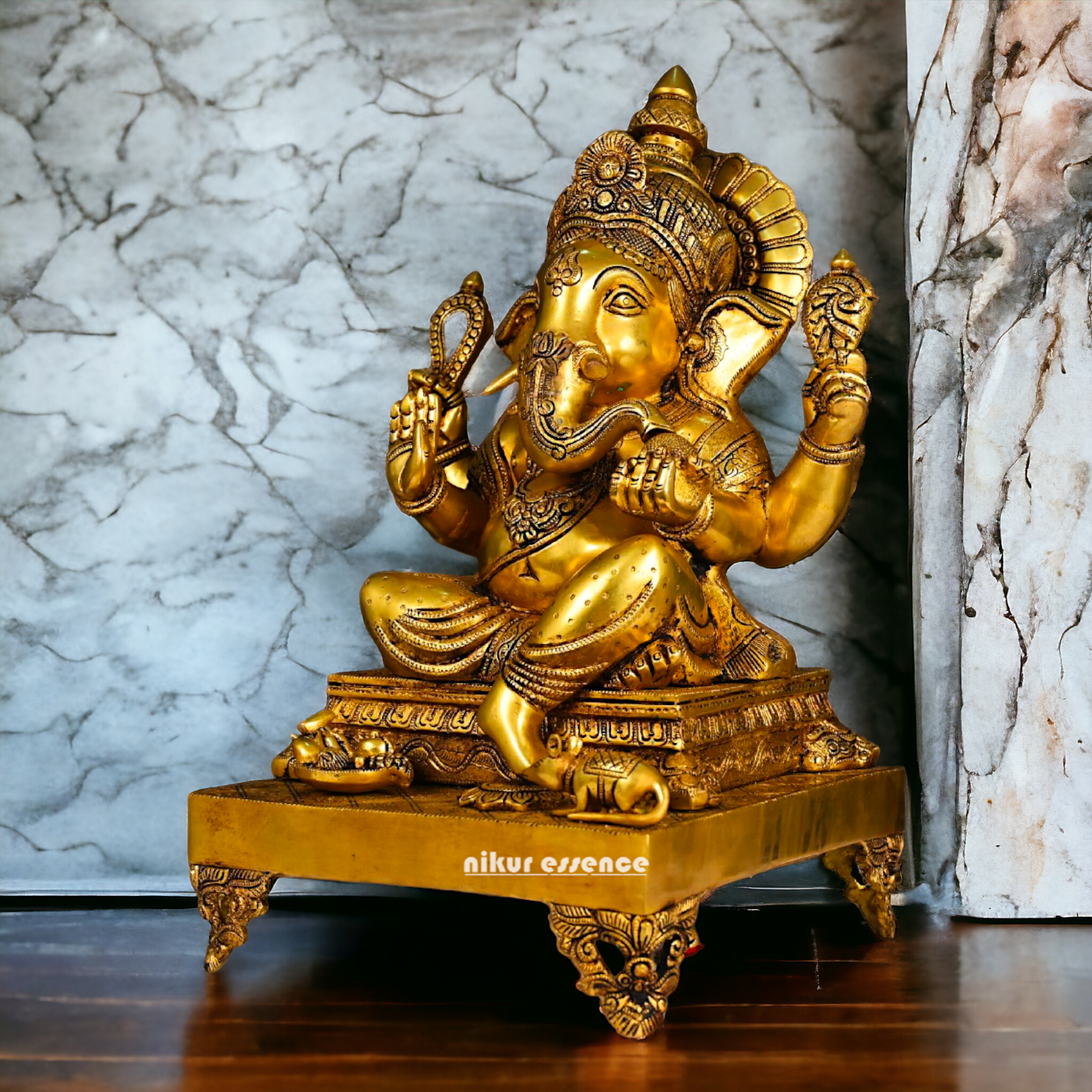 Big Ganpati Ganesha Pital Murti - 20 inches Nikuressence