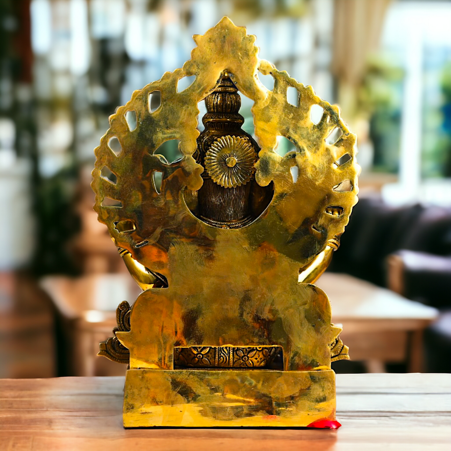 Superfine Brass Ganpati Ganesha Seated idol - 14.5 inches Nikuressence