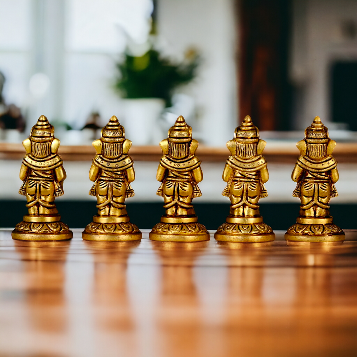 Brass Ganesha Musical set idol - 3.5 inches Nikuressence