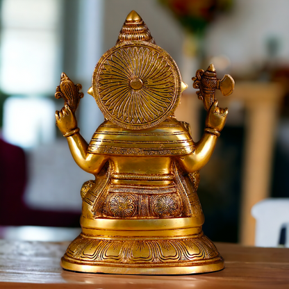 Ganesha Vinayaka Pure Brass statue - 16.5 Inches Nikuressence