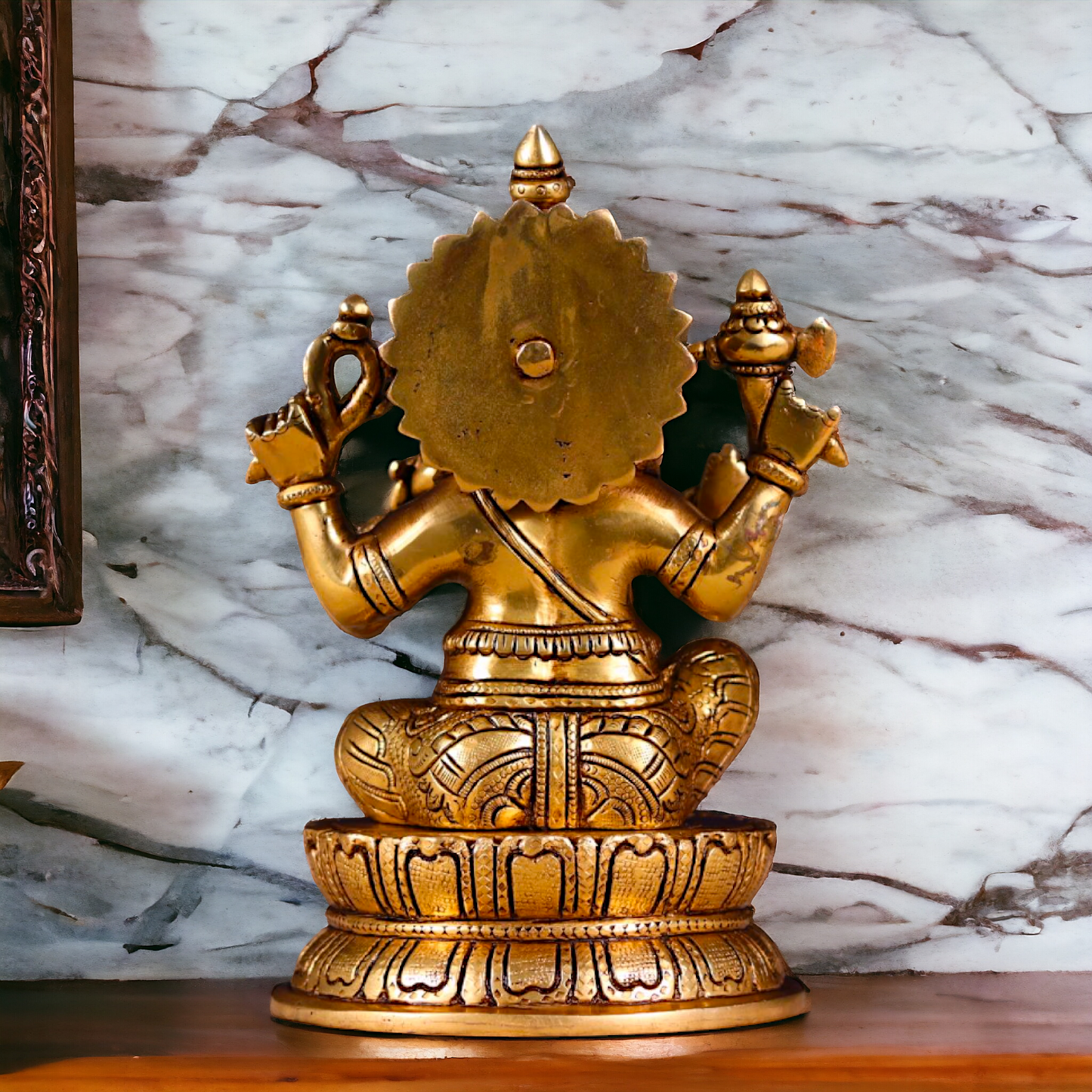 Pital Ganesha Antique Brass idol - 8.5 Inches Nikuressence