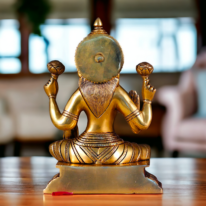 Pital Lakshmi Seated Solid Brass idol - 10 inches Nikuressence