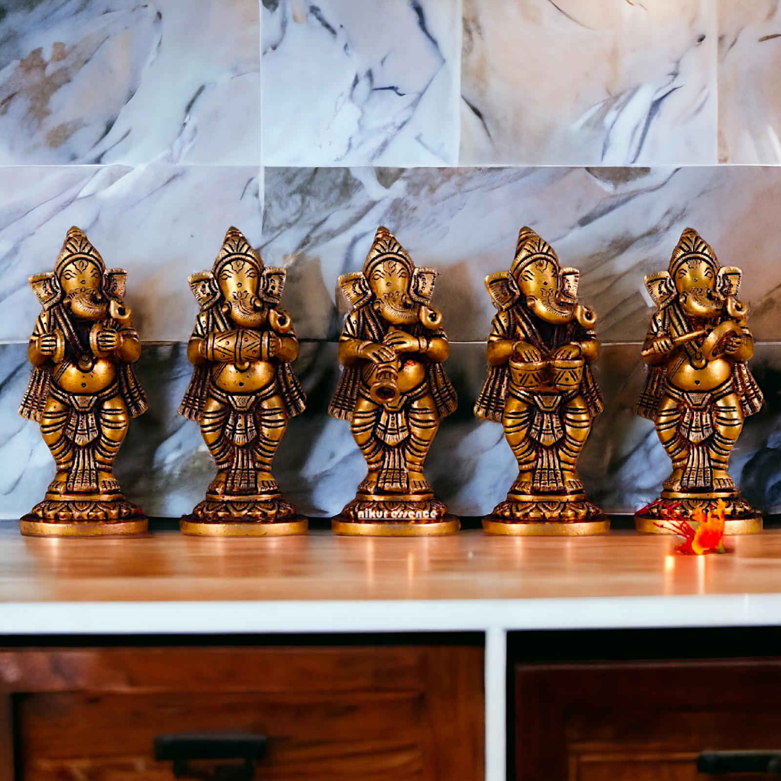 Ganesha Musical set Pital idol - 5.1 inches Nikuressence