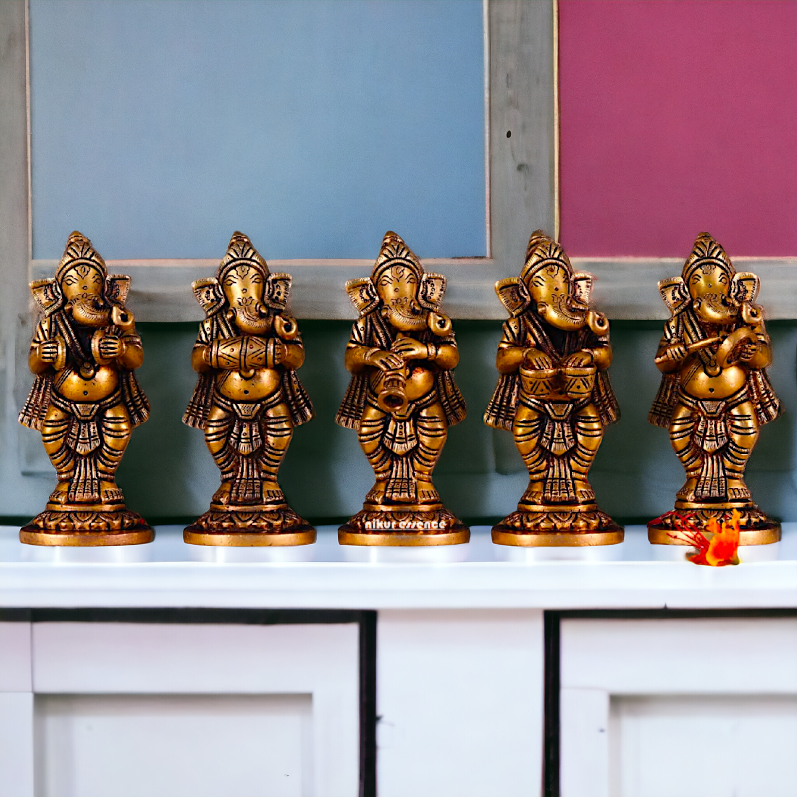 Ganesha Musical set Pital idol - 5.1 inches Nikuressence