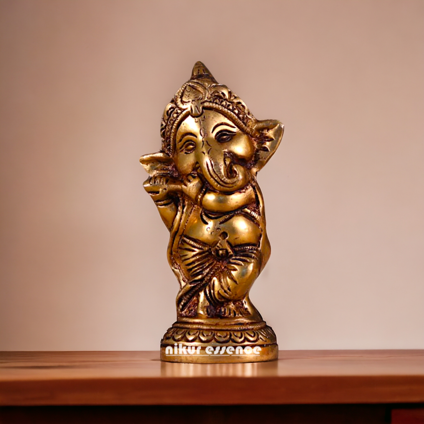 Pital Baby Ganesha Brass idol - 5.5 inches Nikuressence
