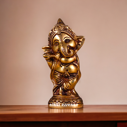 Pital Baby Ganesha Brass idol - 5.5 inches Nikuressence