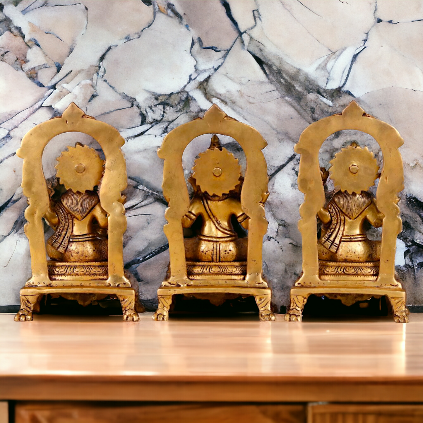 Goddess Lakshmi Ganesha Saraswati Maa pair Pure Brass idol - 9 inches Nikuressence