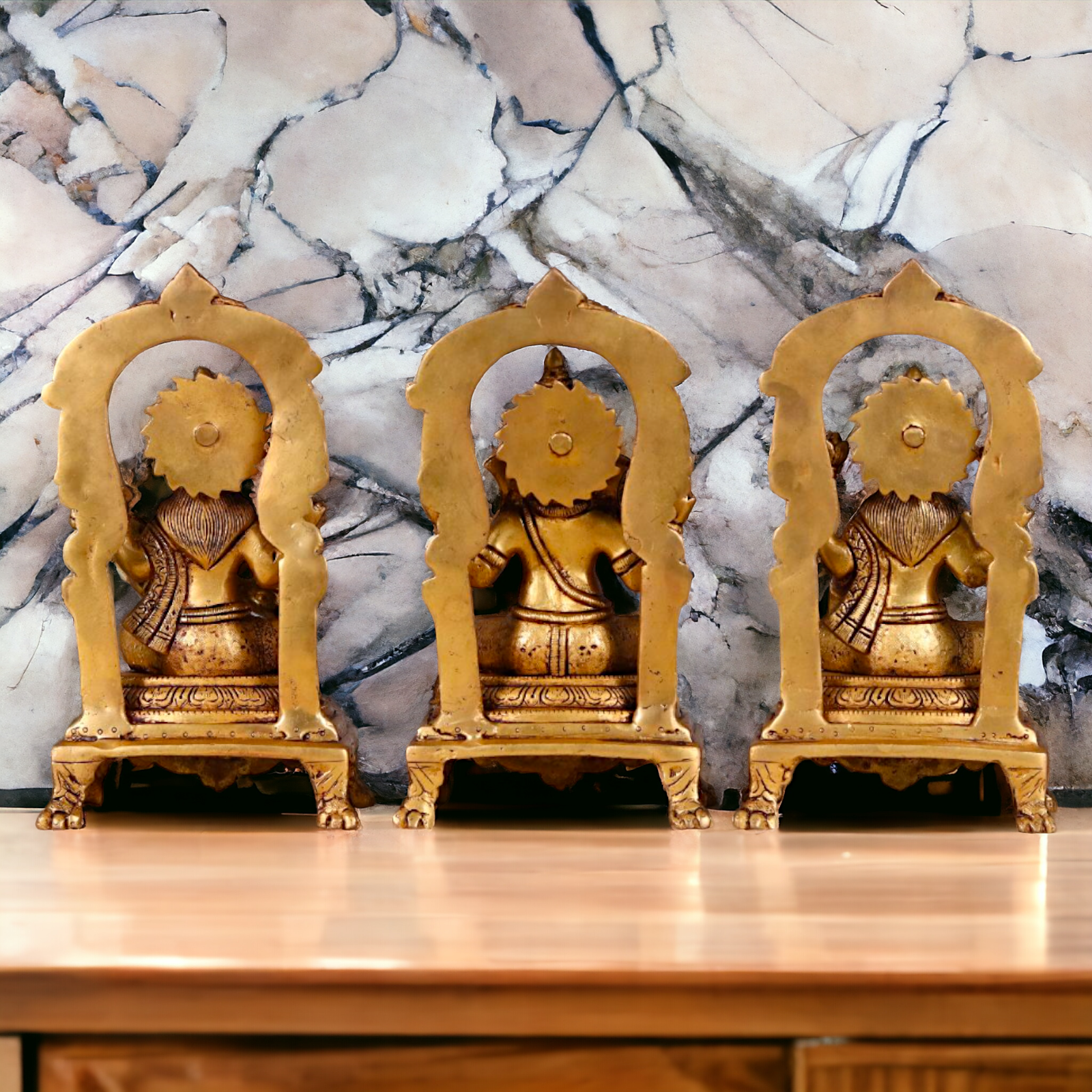 Goddess Lakshmi Ganesha Saraswati Maa pair Pure Brass idol - 9 inches Nikuressence