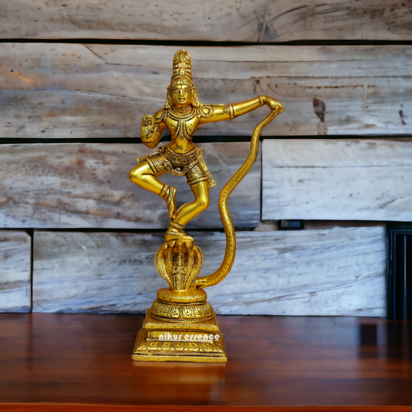 Solid Brass Krishna With Sheshnag Idol - 12 inches Nikuressence