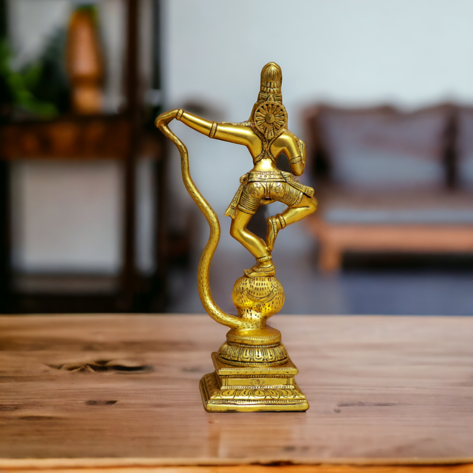 Solid Brass Krishna With Sheshnag Idol - 12 inches Nikuressence