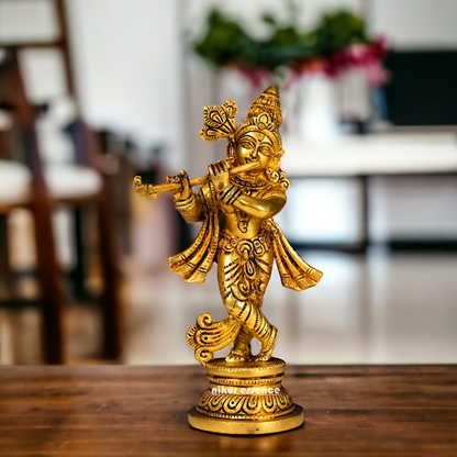 Krishna Murli With Playing Flute Idol - 9 inches Nikuressence