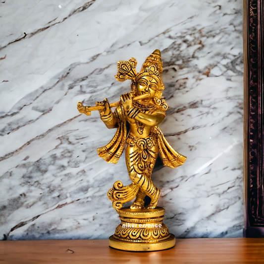 Krishna Murli With Playing Flute Idol - 9 inches Nikuressence