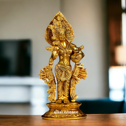 Big Radha Krishna with Playing Flute brass idol - 12.5 Inches Nikuressence