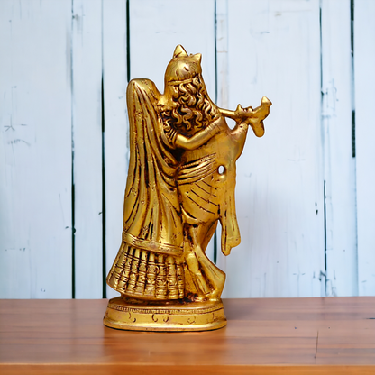Brass Radha Krishna standing Pital idol - 8 inches Nikuressence