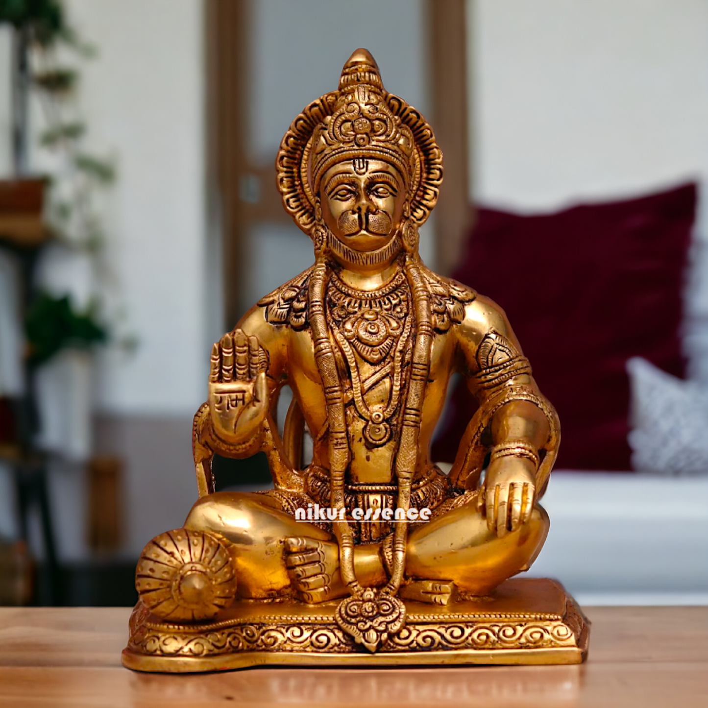 Pital Hanuman ji Blessing Brass idol - 9 inches Nikuressence