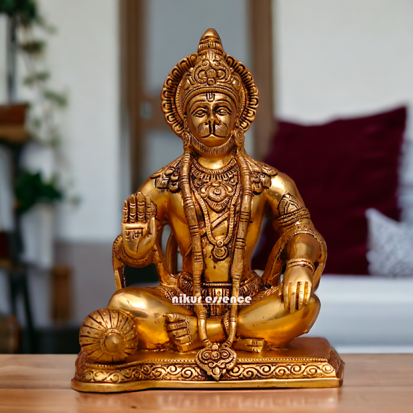 Pital Hanuman ji Blessing Brass idol - 9 inches Nikuressence