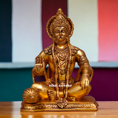 Pital Hanuman ji Blessing Brass idol - 9 inches Nikuressence