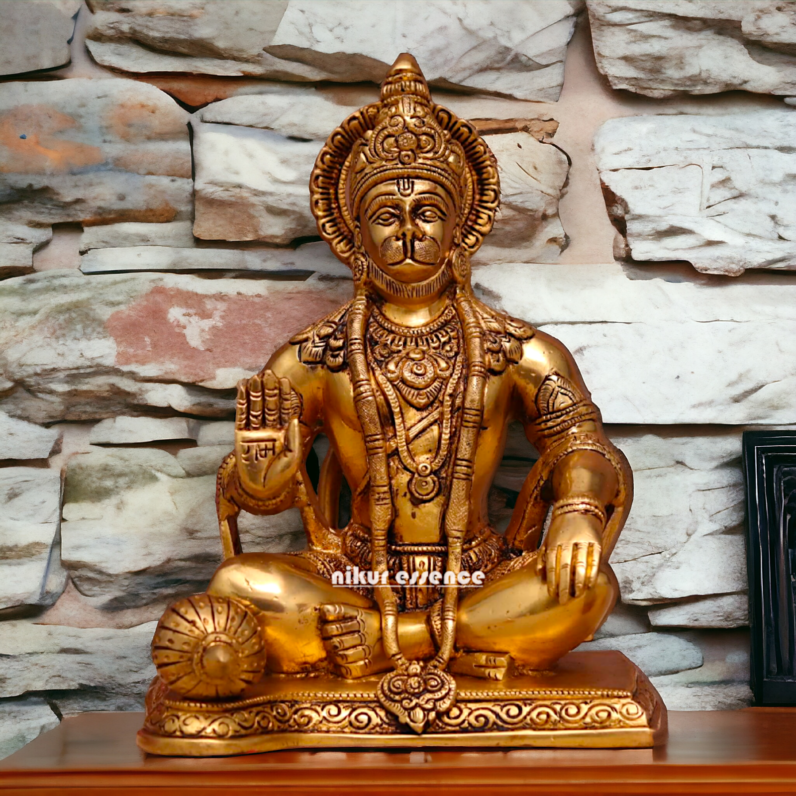 Pital Hanuman ji Blessing Brass idol - 9 inches Nikuressence
