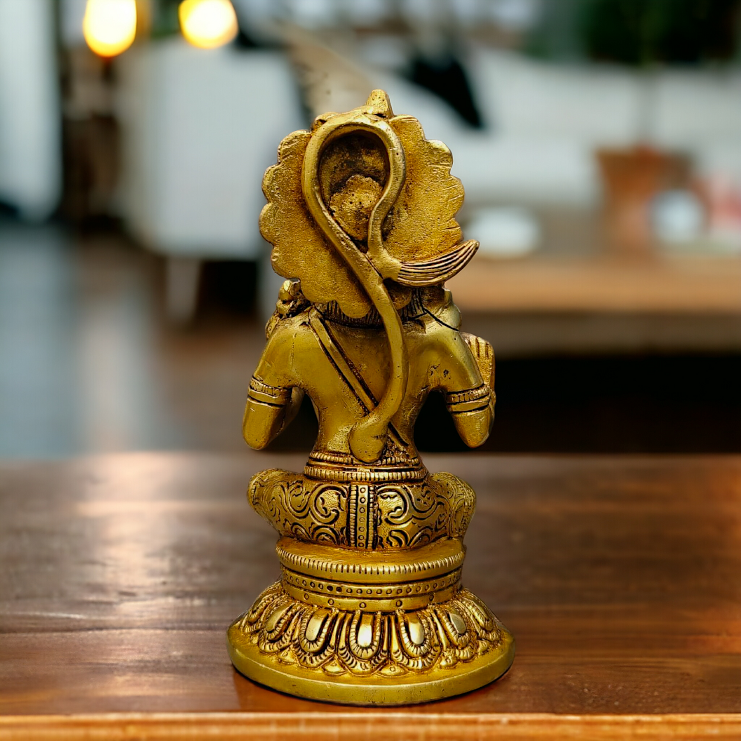 Superfine Brass Hanuman Sitting statue- 8 inches Nikuressence