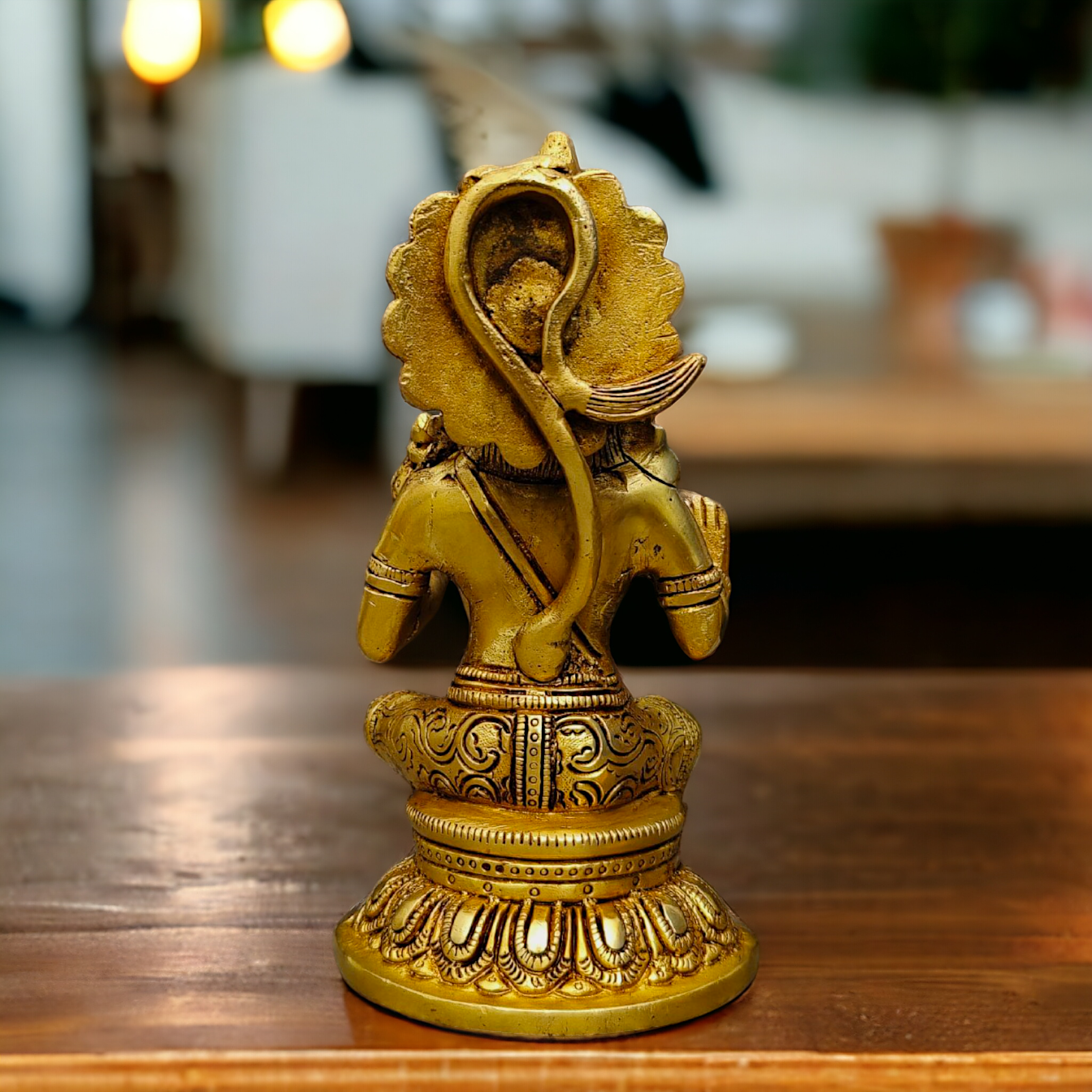Superfine Brass Hanuman Sitting statue- 8 inches Nikuressence