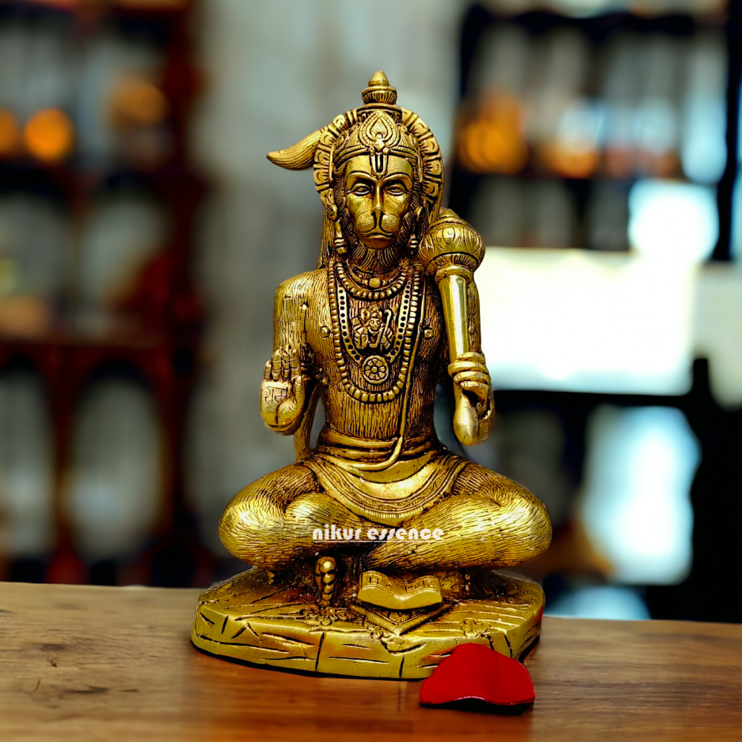 Hanuman ji Meditation Brass idol - 9 inches Nikuressence