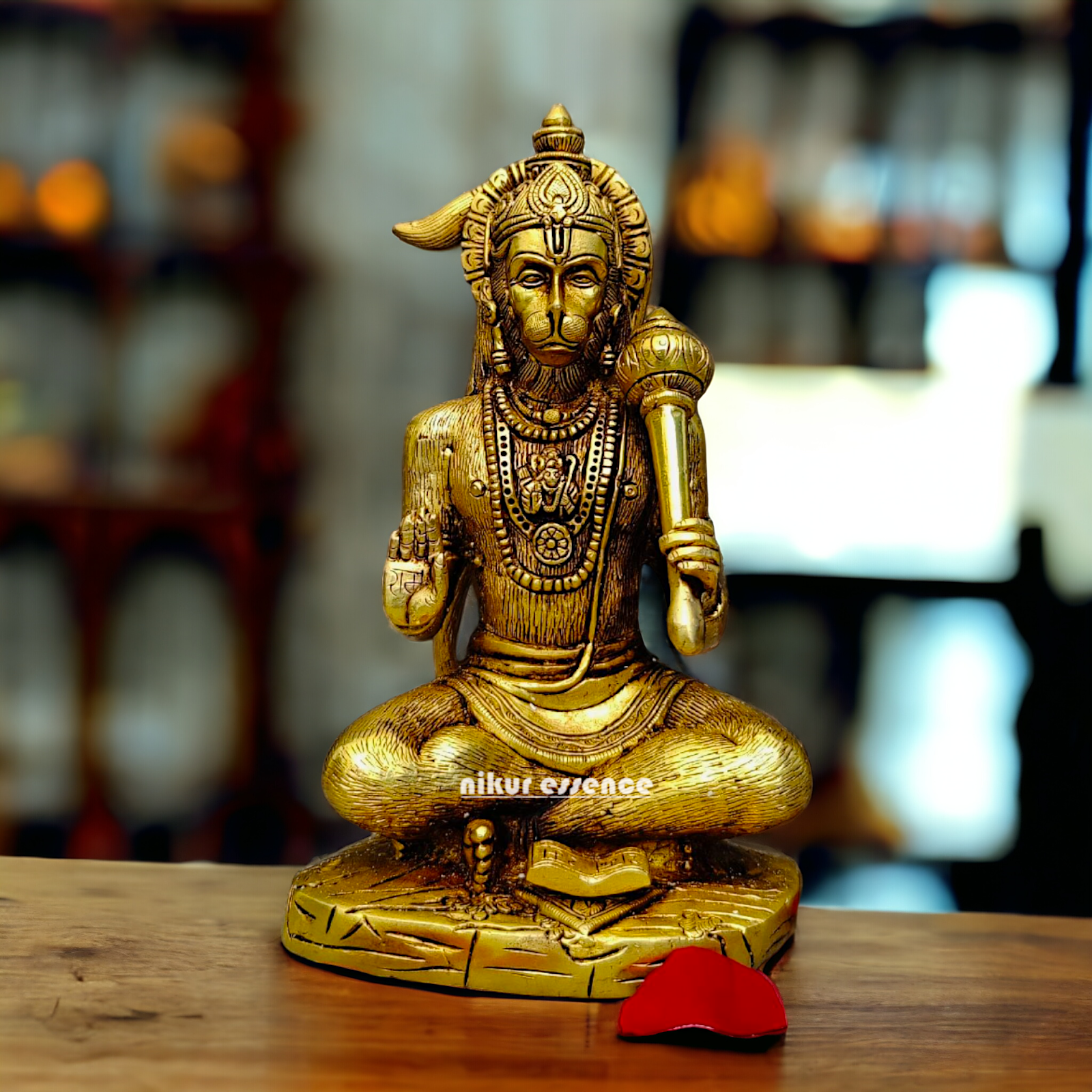 Hanuman ji Meditation Brass idol - 9 inches Nikuressence