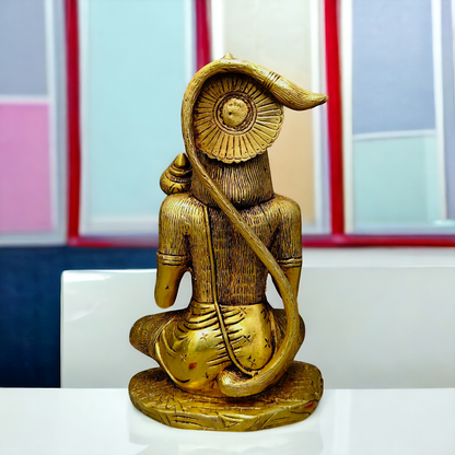 Hanuman ji Meditation Brass idol - 9 inches Nikuressence