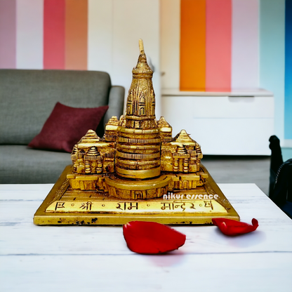 Pital Ram Mandir Temple Brass idol - 5 inches Nikuressence