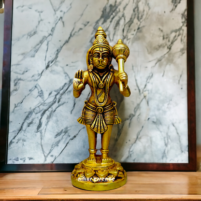 Hanuman Standing Solid Brass idol - 8 inches Nikuressence
