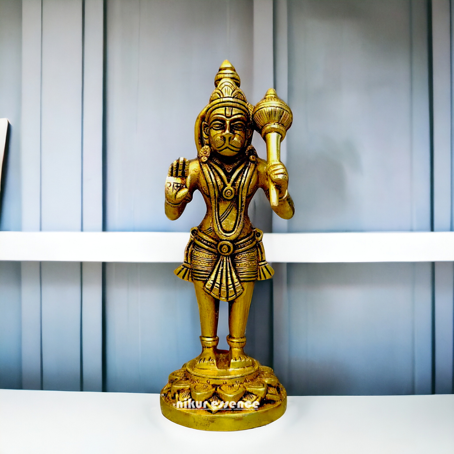 Hanuman Standing Solid Brass idol - 8 inches Nikuressence