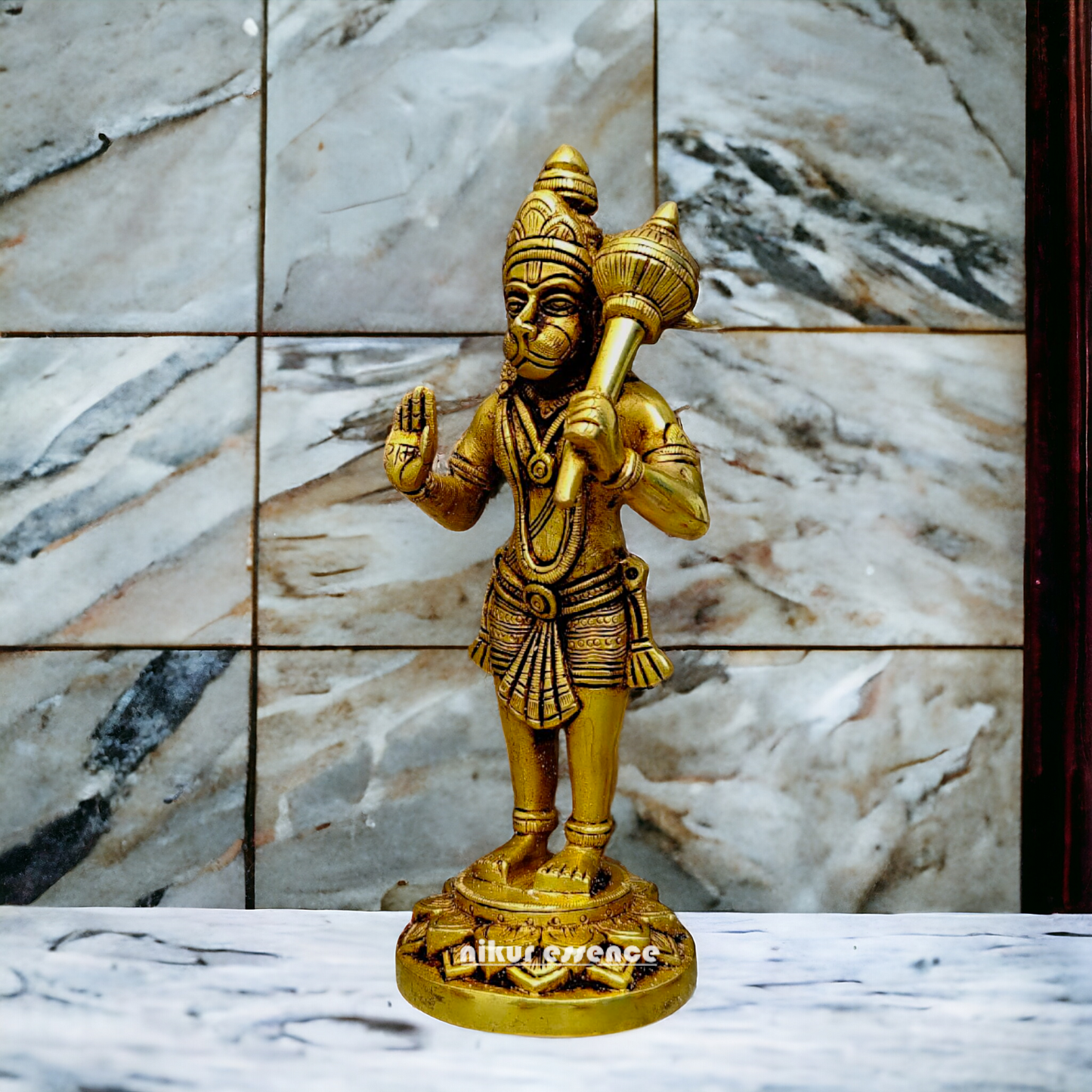 Hanuman Standing Solid Brass idol - 8 inches Nikuressence