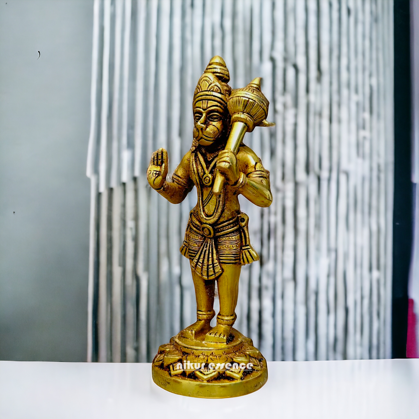 Hanuman Standing Solid Brass idol - 8 inches Nikuressence