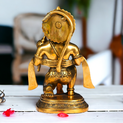 Hanuman ji Sitting Pure Brass idol - 11.5 inches Nikuressence