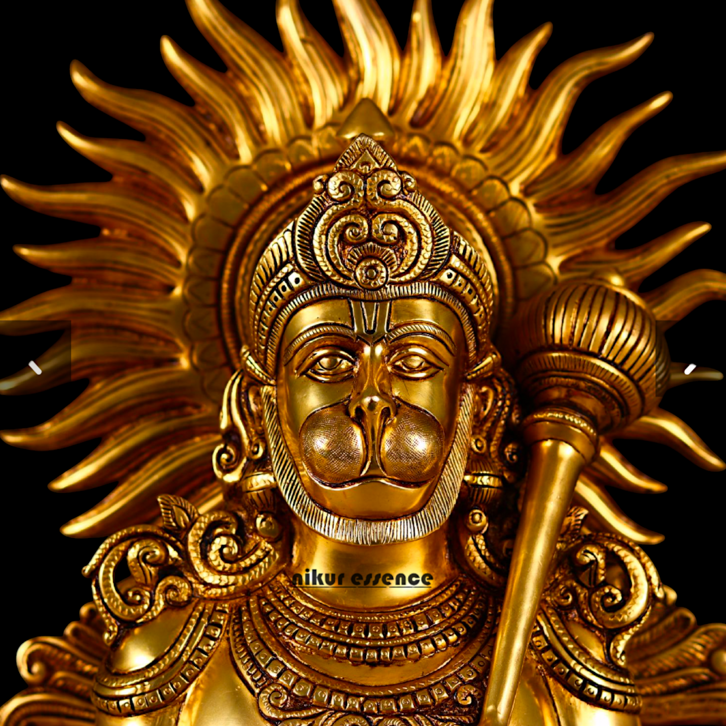 Pure Brass Hanuman ji with Gada idol - 14.5 inches Nikuressence