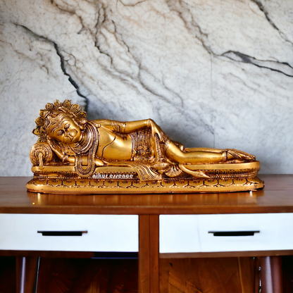 Superfine Brass Hanuman ji Resting idol - 12 inches Nikuressence