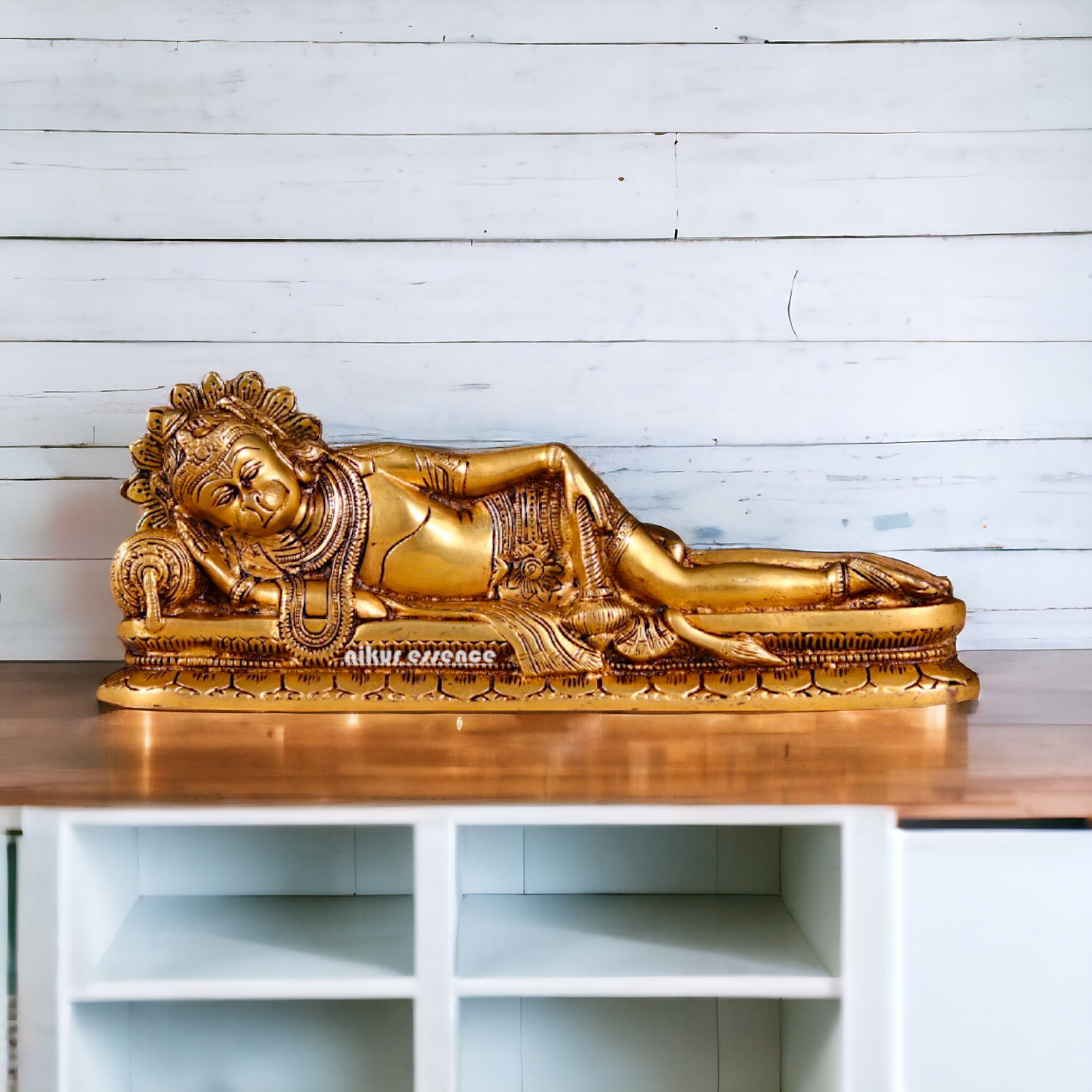 Superfine Brass Hanuman ji Resting idol - 12 inches Nikuressence