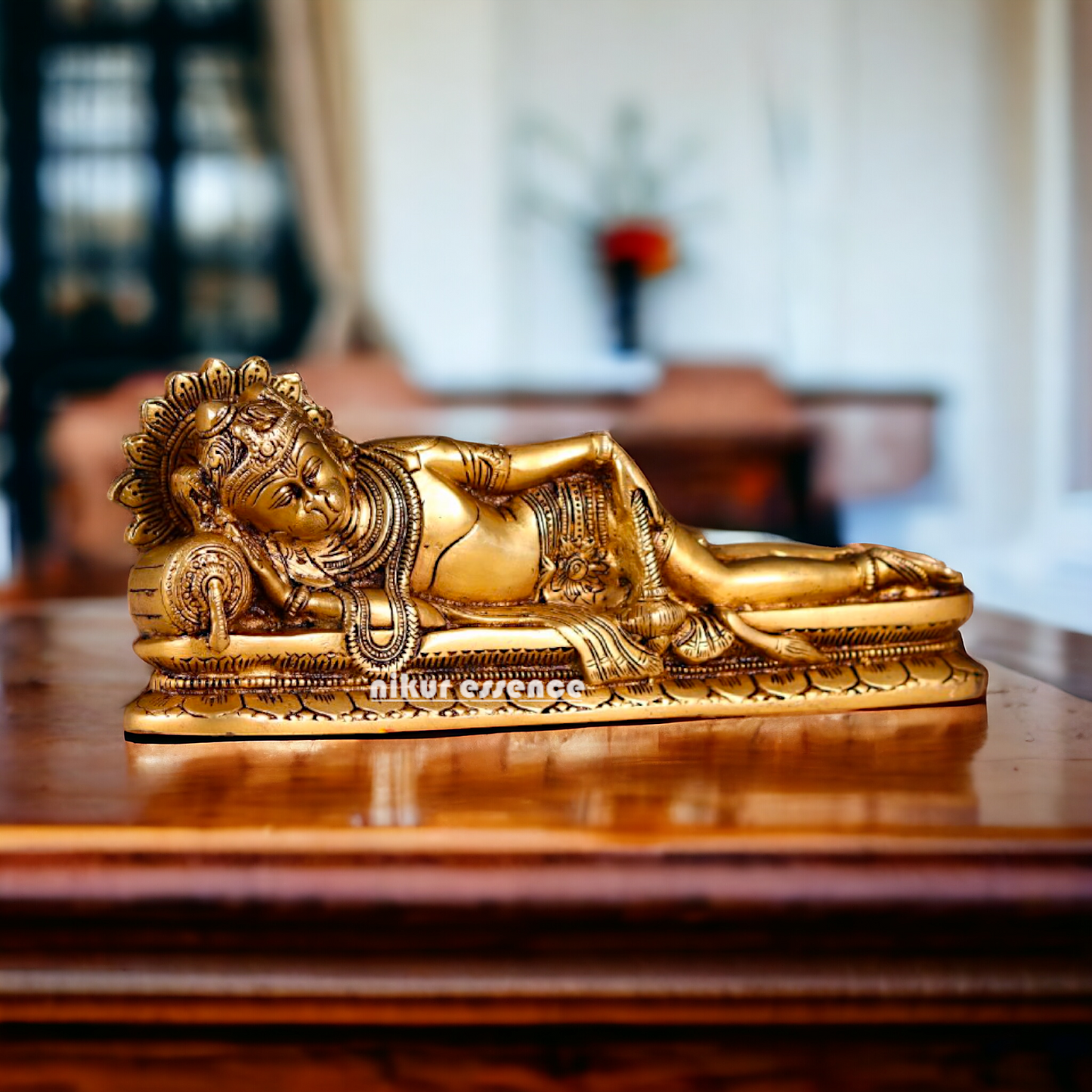 Superfine Brass Hanuman ji Resting idol - 12 inches Nikuressence