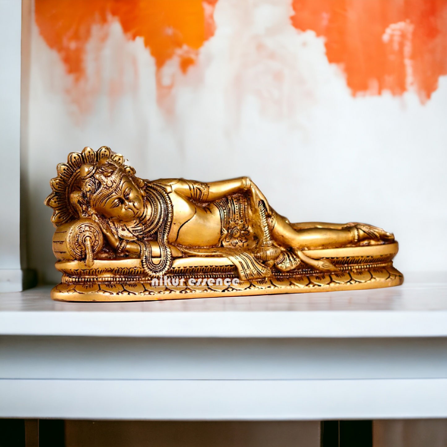 Superfine Brass Hanuman ji Resting idol - 12 inches Nikuressence